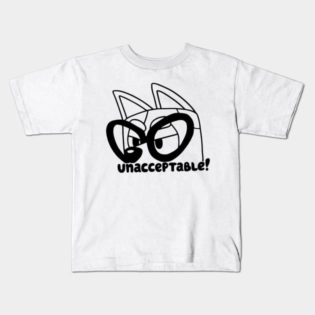 Bluey MUffin Unacceptable Outline Kids T-Shirt by EcoEssence